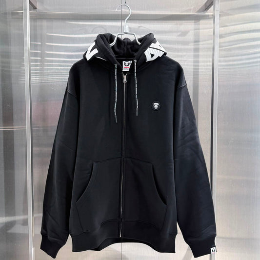 香港直郵 Aape 26秋冬 男 小標徽章拉鏈休閑連帽衛衣外套C358