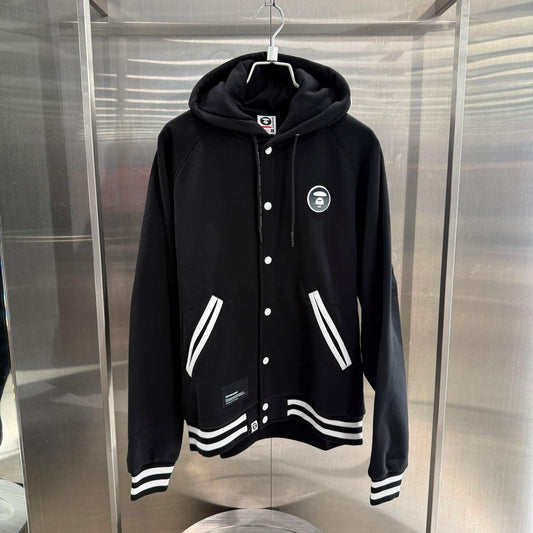 香港直郵 Aape 26秋冬 男 AAPENOW 加絨棒球服連帽衛衣 D382