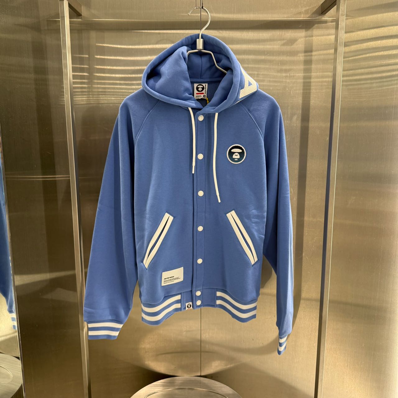 香港直郵 Aape 26秋冬 男 AAPENOW 加絨棒球服連帽衛衣 D382