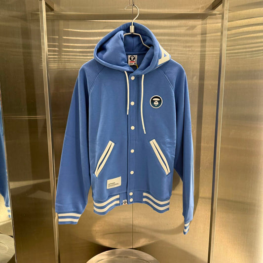 香港直郵 Aape 26秋冬 男 AAPENOW 加絨棒球服連帽衛衣 D382