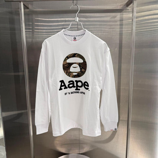 香港直郵 Aape 26秋冬 男  AAPEUNVS 迷彩猿人長袖T恤1972