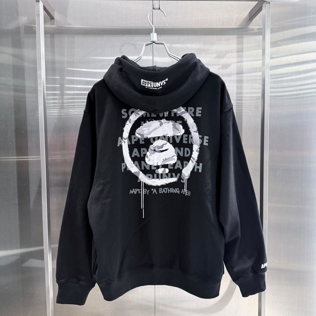香港直郵 Aape 26秋冬 男   迷彩滴墨猿人連帽衛衣 E300