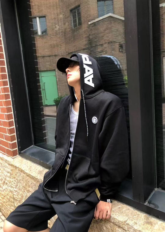 香港直郵 Aape 26秋冬 男 AAPENOW 牙刷繡徽章連帽衛衣 D379