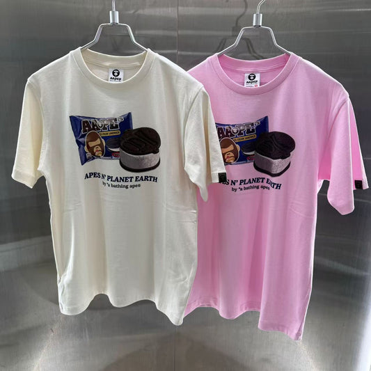 香港代購 專櫃正品 26春夏 Aape 男 AAPER 猿人軍團冰淇淋三明治印花短袖T恤1824