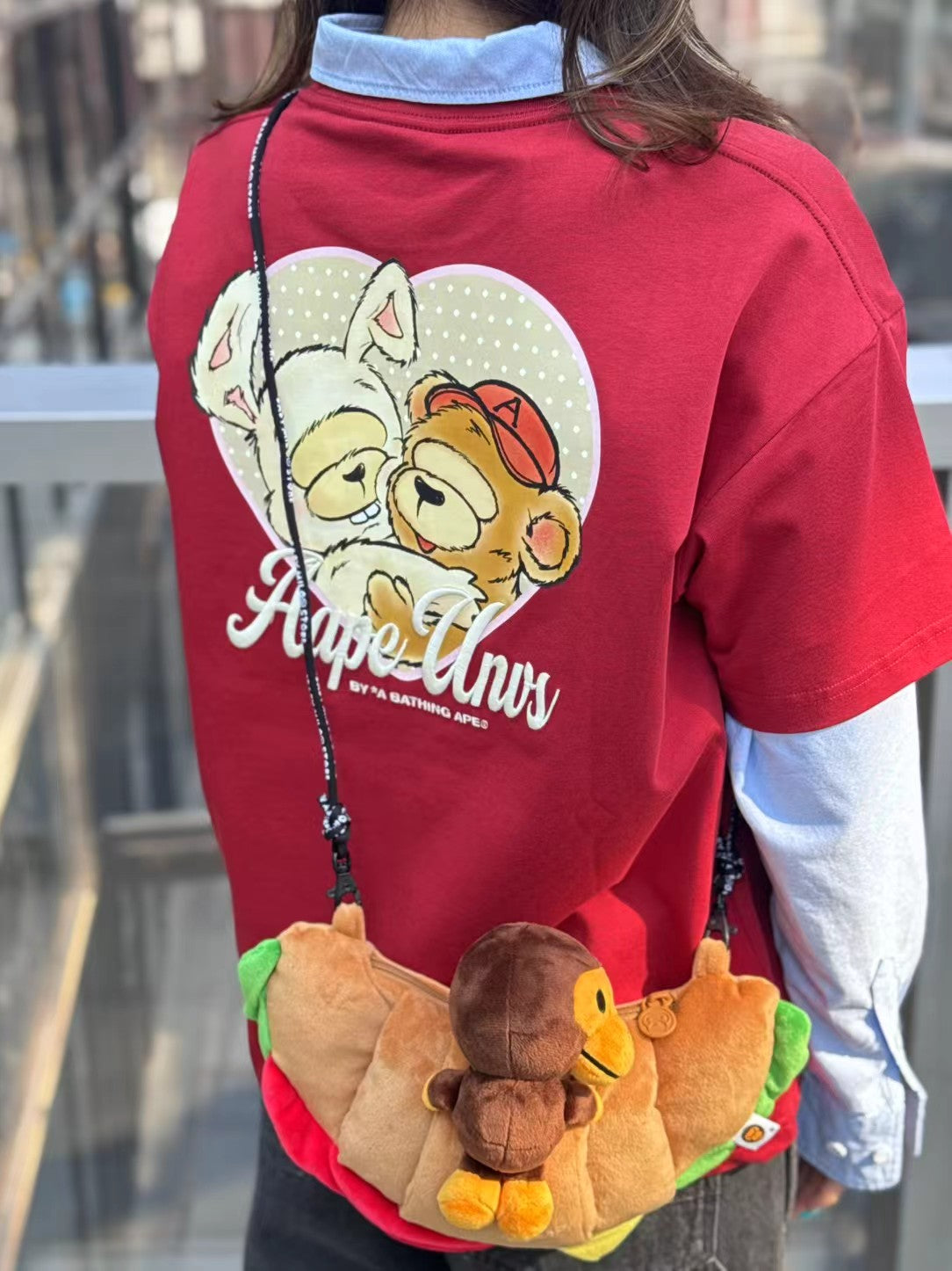 香港代購 專櫃正品 Aape 26春夏 女裝 美式復古學院風心型卡通印花短袖T恤1894