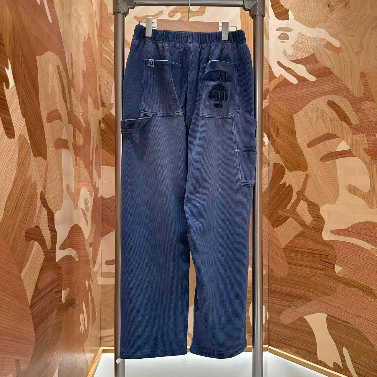 香港直郵 Aape 26秋冬 男裝噴漆塗鴉字母牛仔猿人水洗做舊衛褲D665