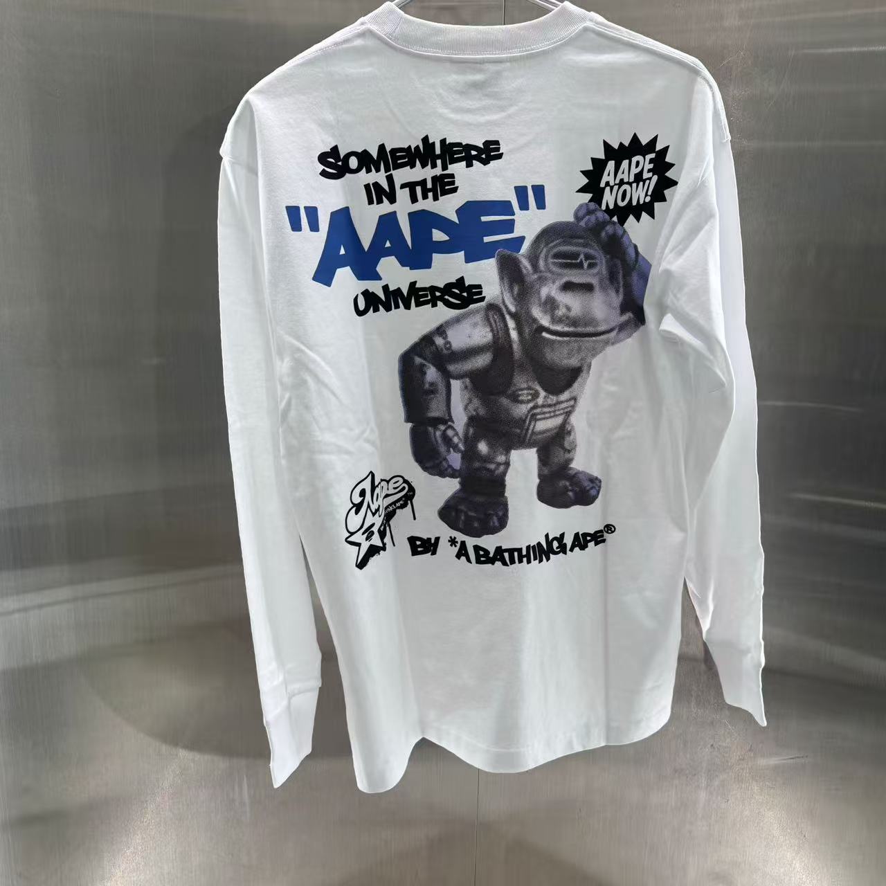 香港代購 專櫃正品 Aape 男裝 26春夏字母卡通形象印花潮流舒適長袖T恤1876