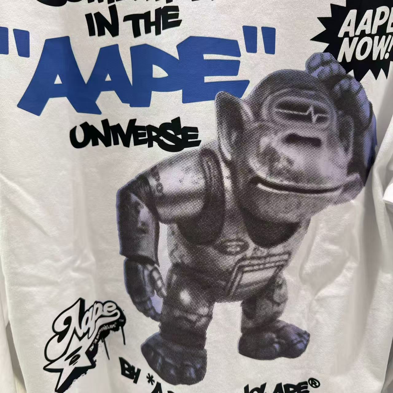 香港代購 專櫃正品 Aape 男裝 26春夏字母卡通形象印花潮流舒適長袖T恤1876