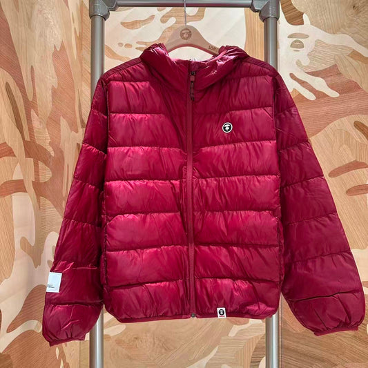 香港直郵 Aape 26秋冬 男裝小標徽章質感簡約潮流純色連帽羽絨服7785 AAPDNM7785XXR