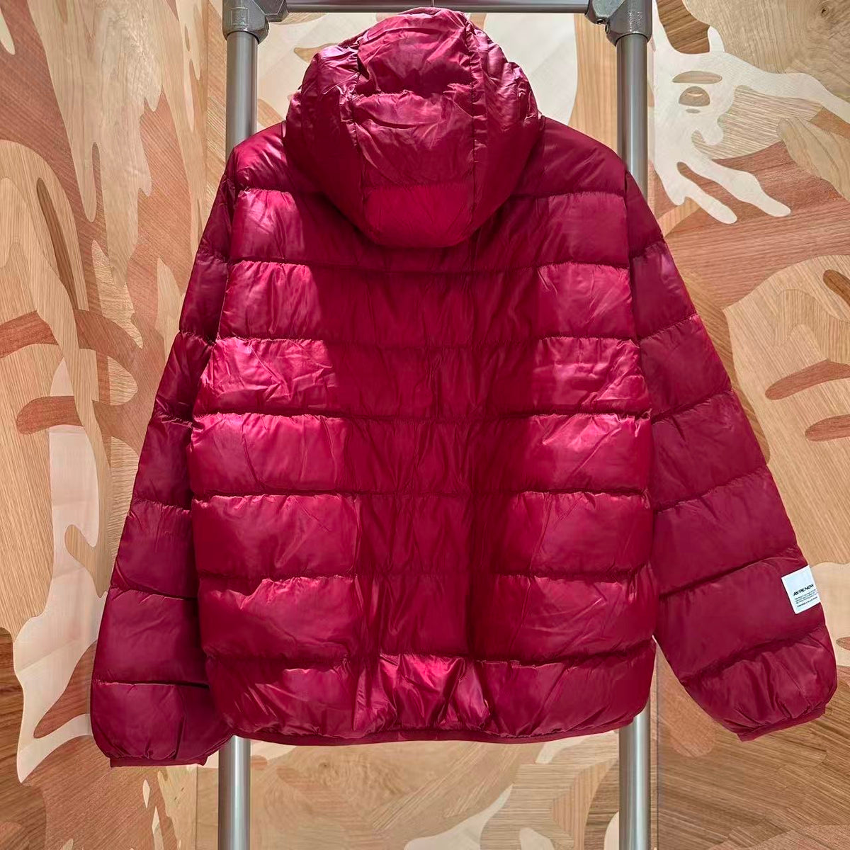 香港直郵 Aape 26秋冬 男裝小標徽章質感簡約潮流純色連帽羽絨服7785