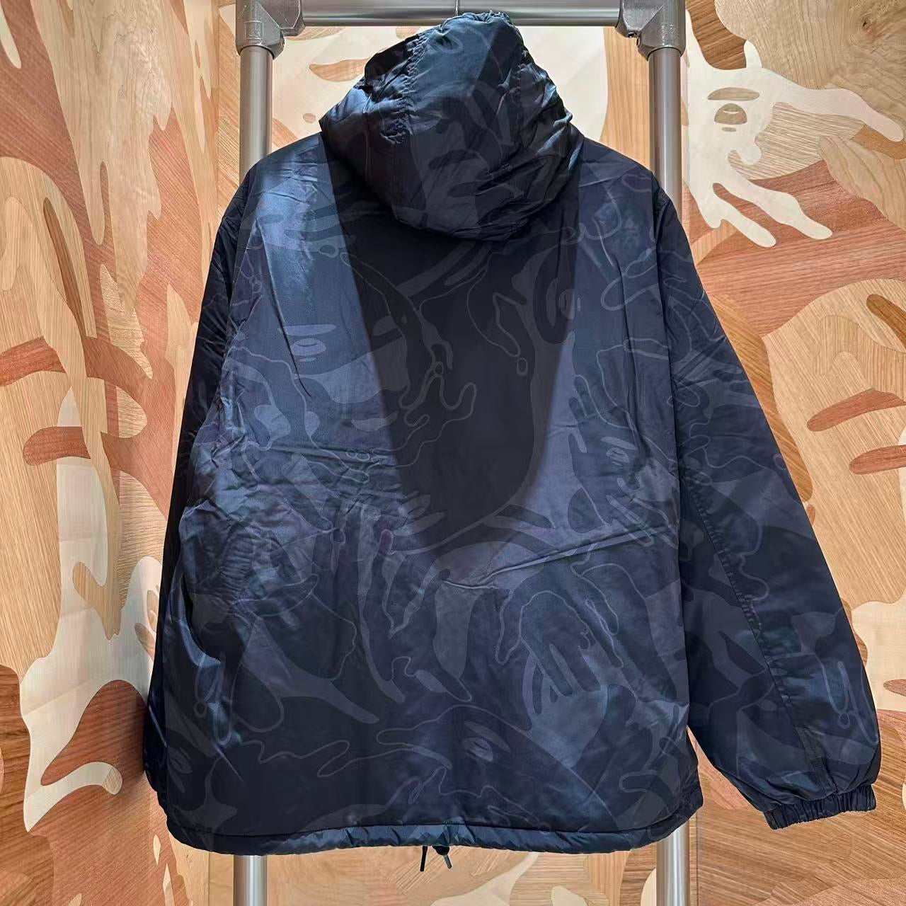 香港直郵 Aape 26秋冬 男 牙刷繡徽章連帽迷彩夾棉教練夾克外套7790