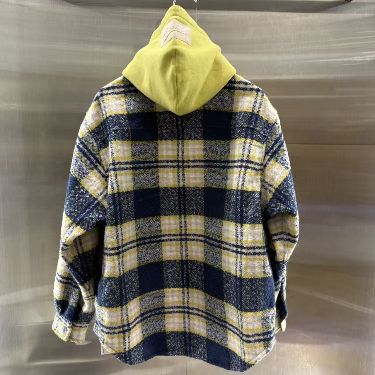 香港直郵 Aape 25秋冬 男裝 可拆卸帽格紋翻領潮流長袖襯衫外套8549