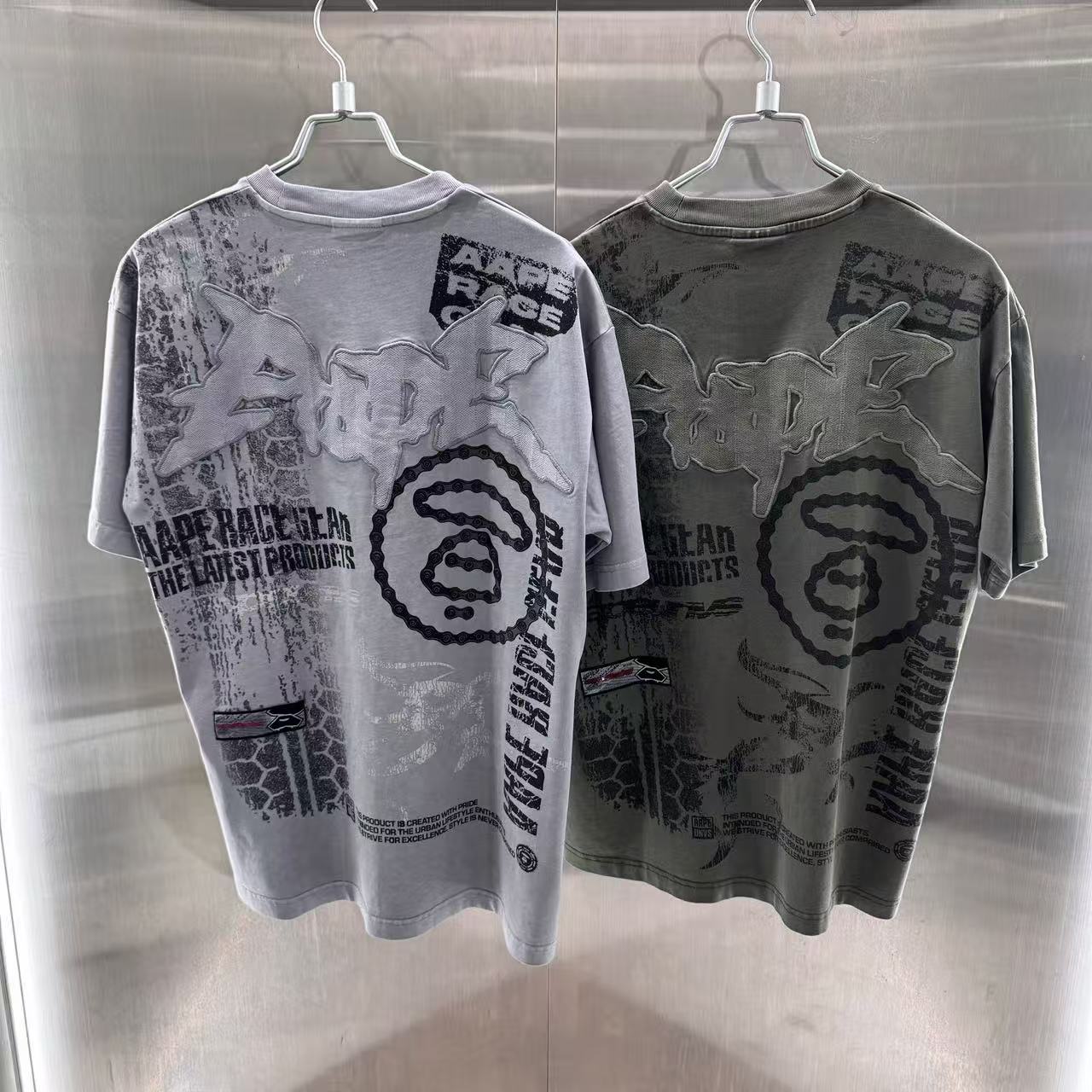 香港直郵 專櫃正品 Aape 26春夏 男 猿人刺繡美式塗鴉水洗做舊短袖T恤1863