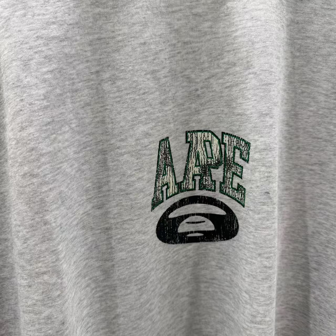 香港直郵 專櫃正品 Aape 26春夏男 字母猿人印花美式復古做舊牛角袖T恤1848