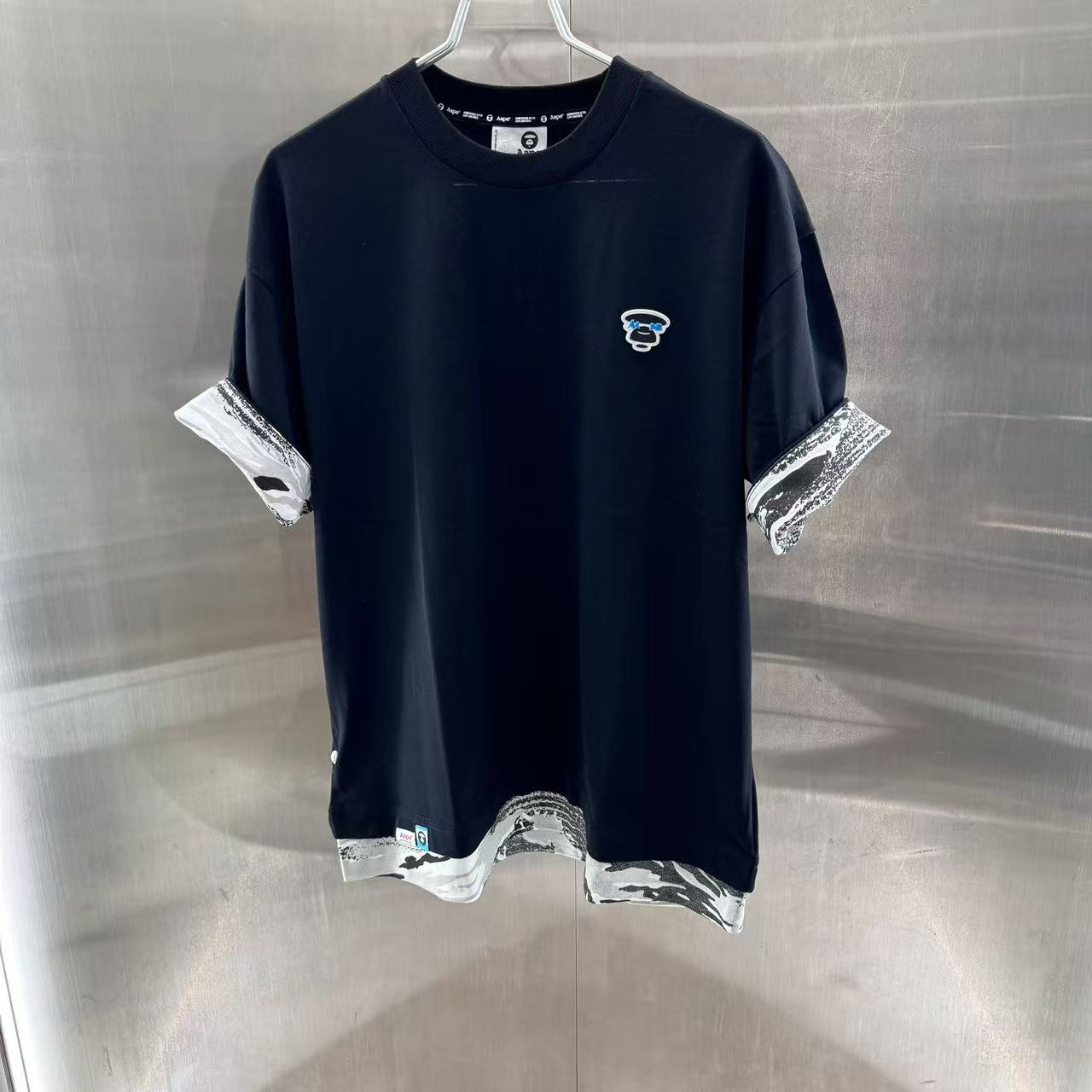 香港代購 專櫃正品 26春夏 Aape 男 猿人徽章迷彩拼接潮流舒適短袖T恤1877
