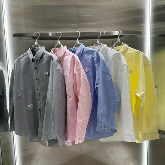 香港直郵 專櫃正品 Aape 26春夏男 猿人小標徽章簡約休閑純色長袖襯衫8555