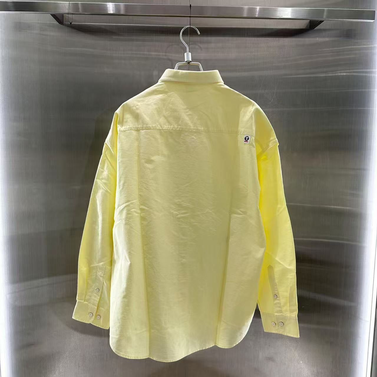 香港直郵 專櫃正品 Aape 26春夏男 猿人小標徽章簡約休閑純色長袖襯衫8555