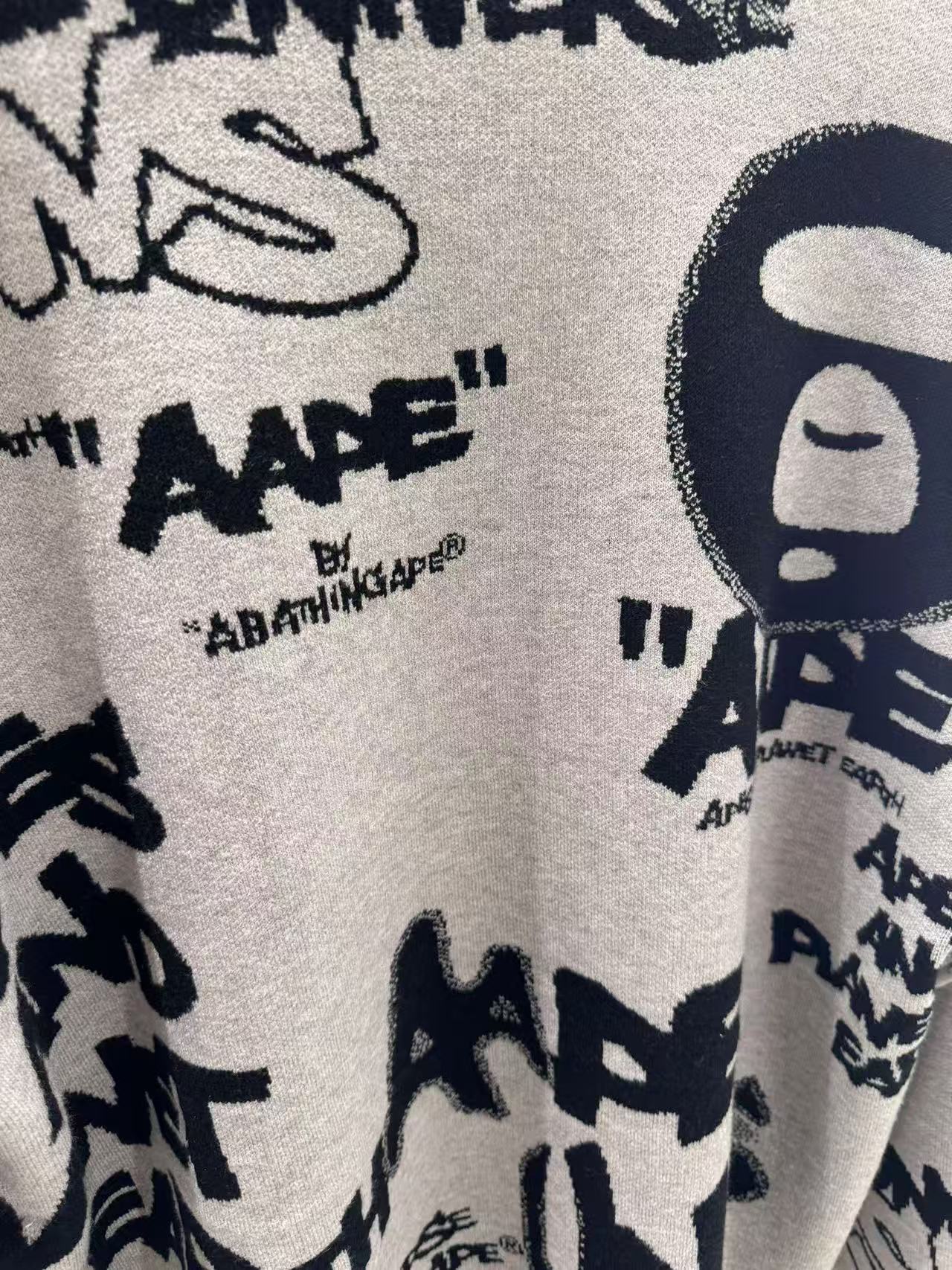 香港代購 專櫃正品 Aape男裝 26春夏 街頭字母塗鴉噴墨效果圓領針織衫D362