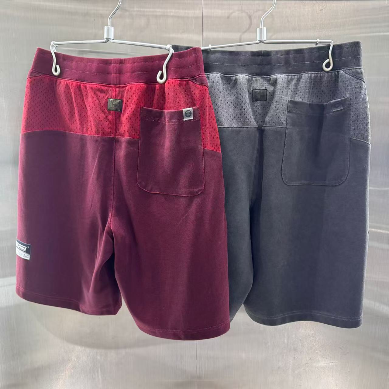 香港代購 專櫃正品 26春夏 Aape 男 猿人徽章復古水洗做舊潮流網孔短褲  D609
