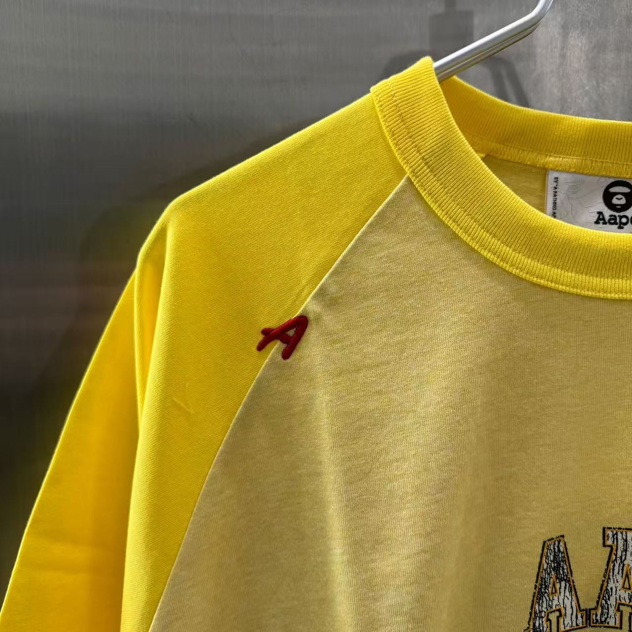 香港直郵 專櫃正品 Aape 26春夏男 字母猿人印花美式復古做舊牛角袖T恤1848