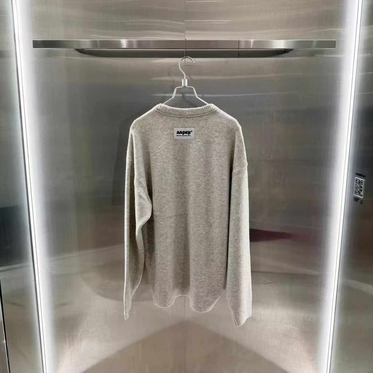 香港直郵 Aape 25秋冬 男 猿人軍團提花休閑圓領毛衣針織衫D343