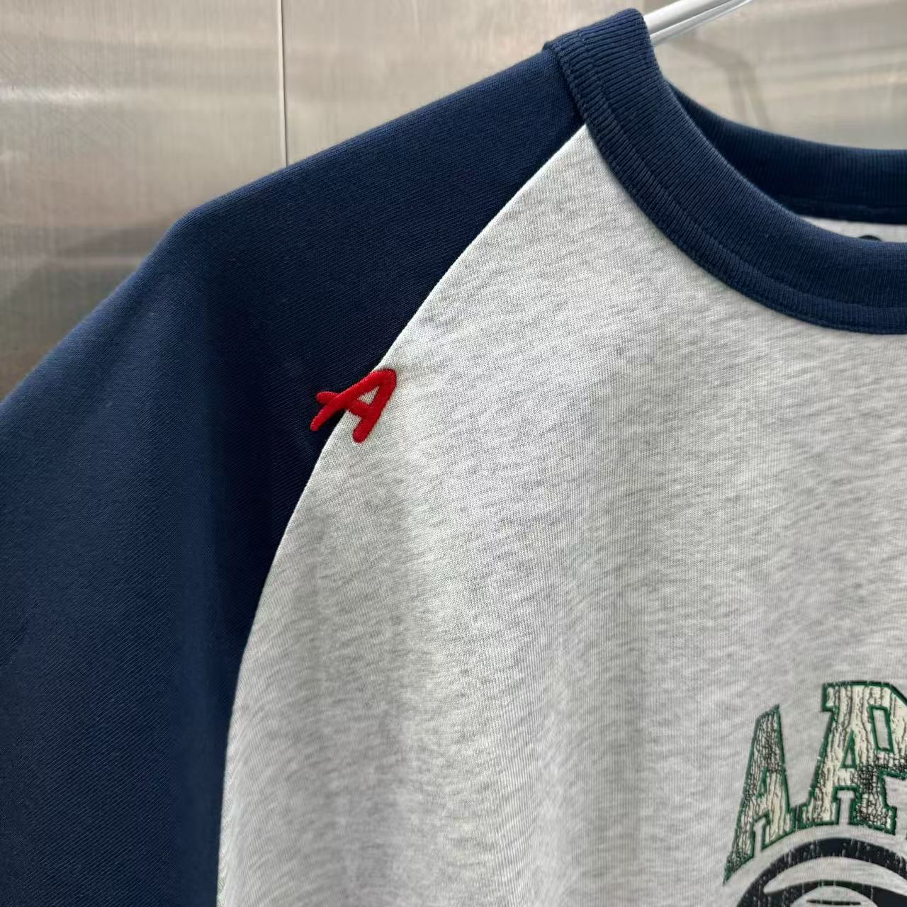 香港直郵 專櫃正品 Aape 26春夏男 字母猿人印花美式復古做舊牛角袖T恤1848