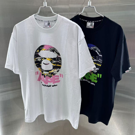 香港代購 專櫃正品 26春夏 Aape 男 AAPEUNVS 美式塗鴉猿人迷彩潮流舒適短袖T恤1888