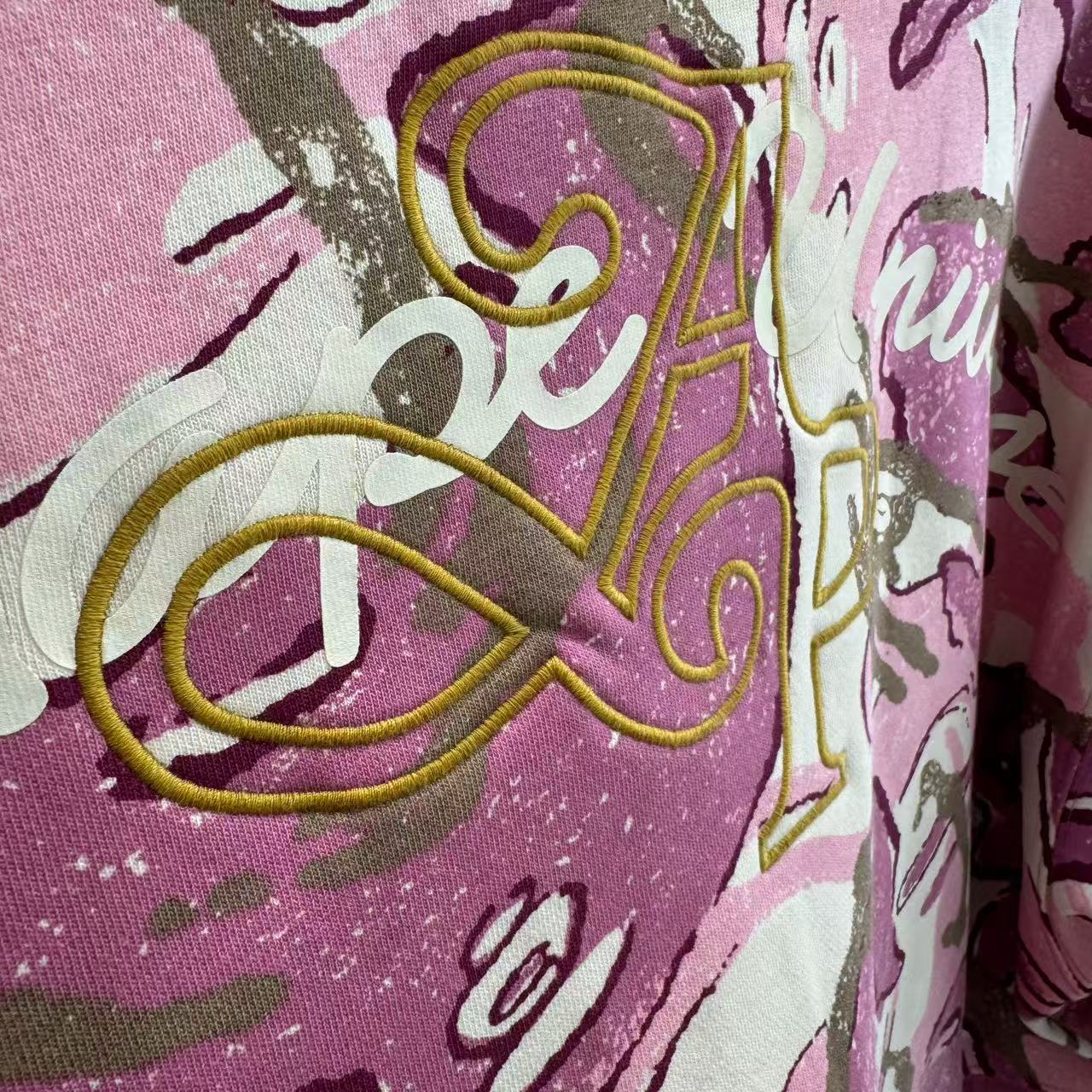 香港直郵 Aape 女裝 25秋冬 猿人刺绣美式校园风薄绒卫衣开衫D334