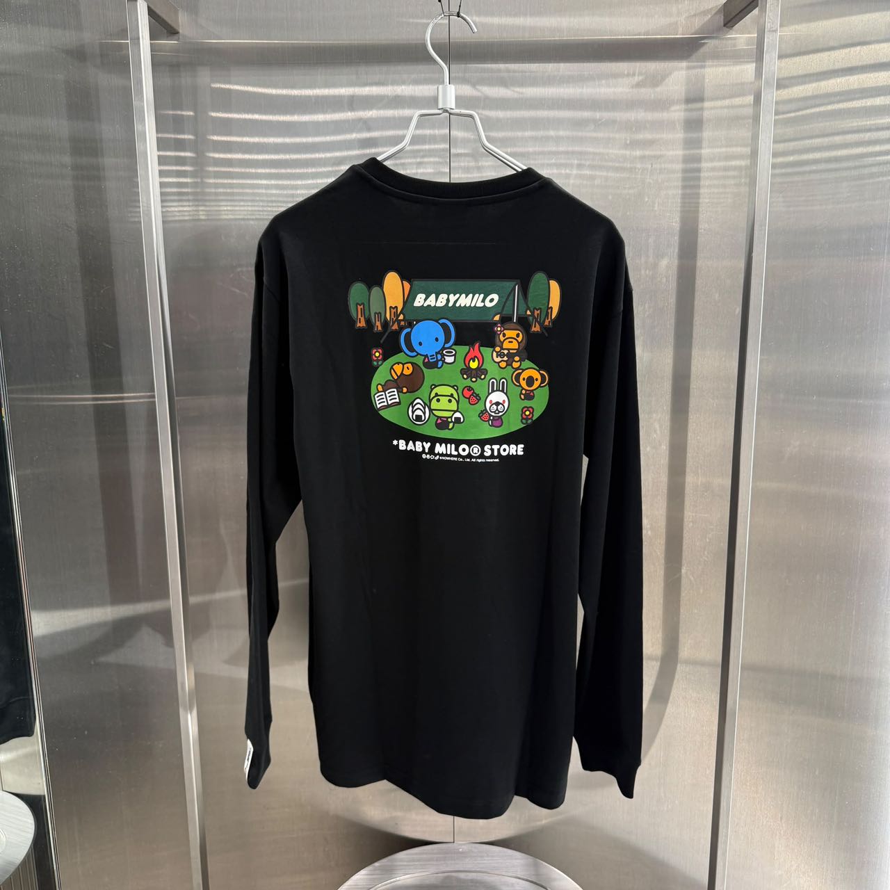 BABY MILO STORE 2026 秋冬milo 卡通小猴動物露營長袖T恤 0467