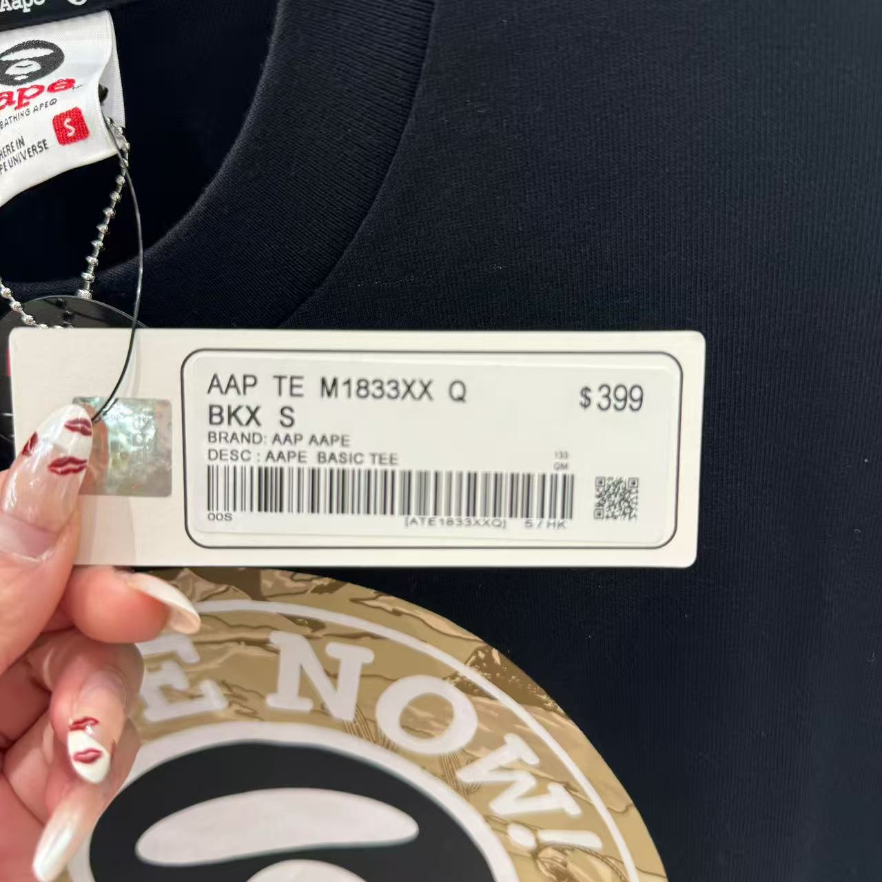 香港代購 專櫃正品 26春夏 Aape 男 AAPENOW 字母圓環猿人徽章印花舒適休閒短袖T恤1833