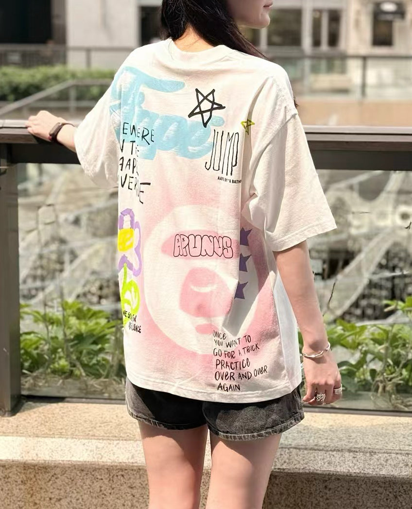 香港代購 專櫃正品 26春夏 Aape 女 AAPEUNVS 美式塗鴉印花舒適潮流短袖T恤1907