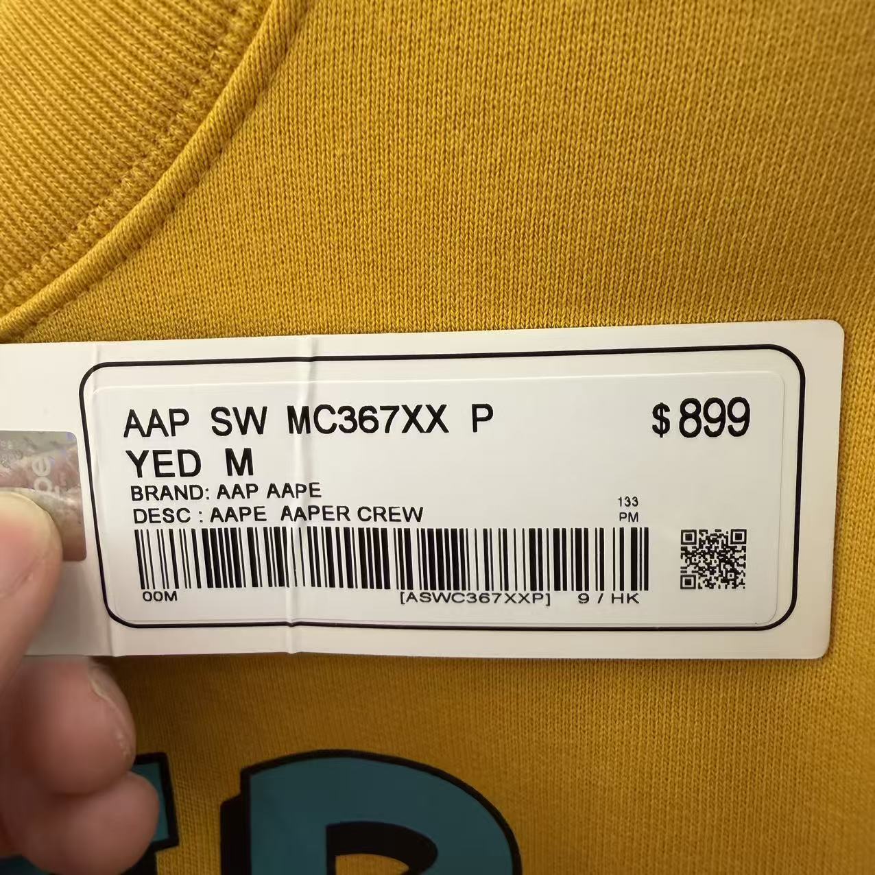 香港直郵 Aape 25秋冬 男 猿人軍團印花休閑潮流薄絨圓領衛衣C367