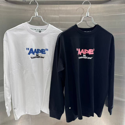 香港代購 專櫃正品 Aape 男裝 26春夏字母卡通形象印花潮流舒適長袖T恤1876