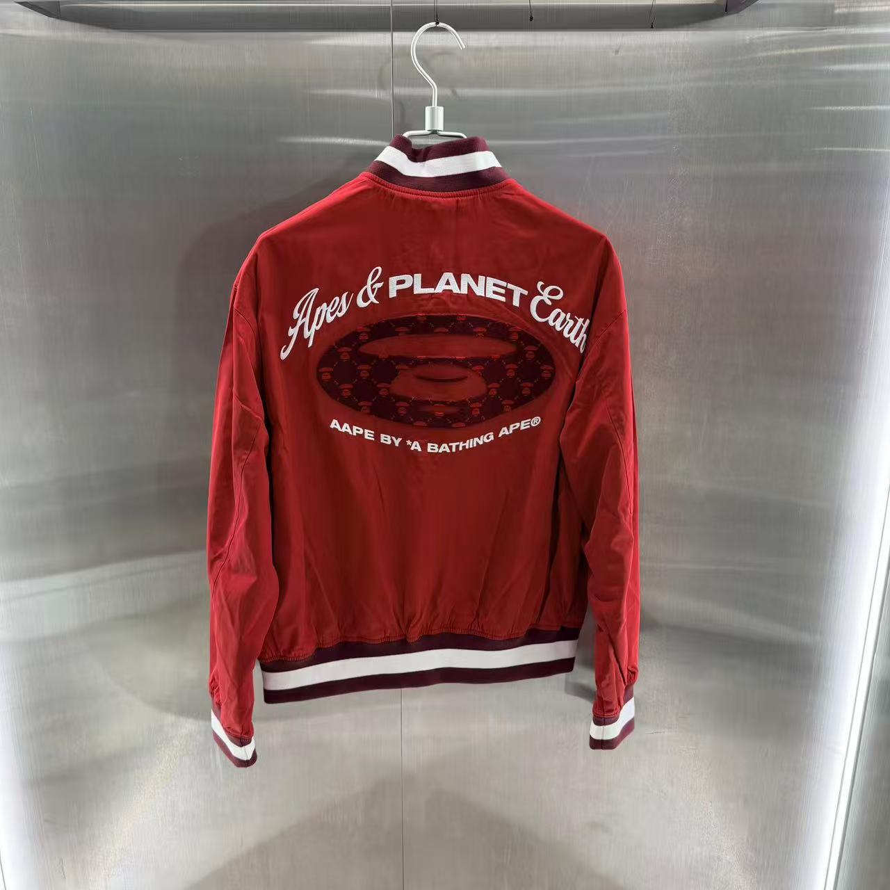 香港直郵 Aape 26春夏 男 字母刺繡美式復古摁扣棒球服外套7781