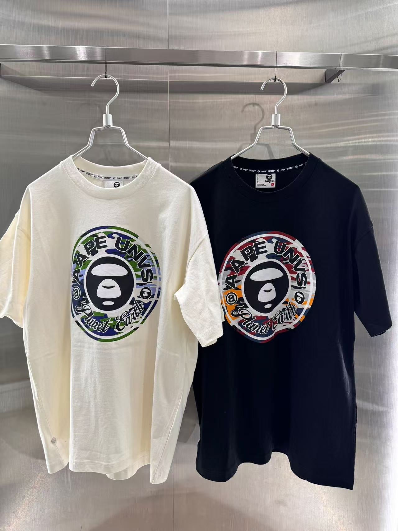 香港直郵 專櫃正品 Aape 男裝 26春夏圓環迷彩猿人印花潮流休閑短袖T恤1858