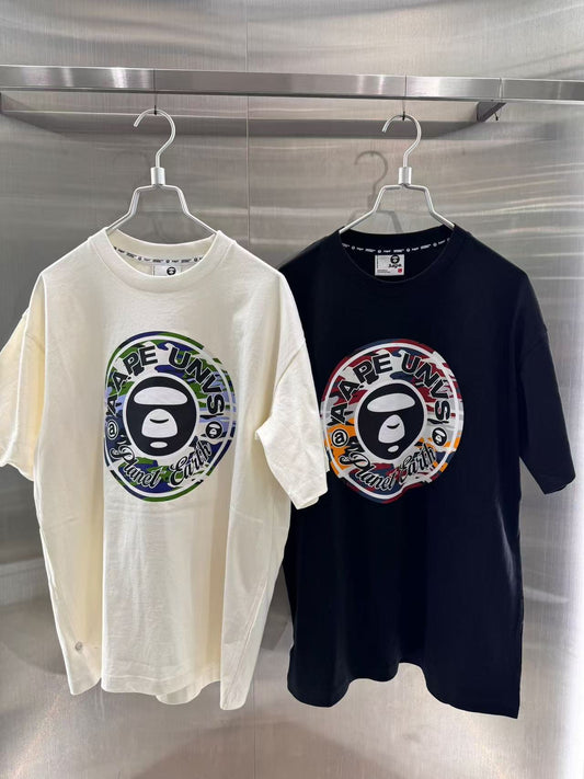 香港直郵 專櫃正品 Aape 男裝 26春夏圓環迷彩猿人印花潮流休閑短袖T恤1858