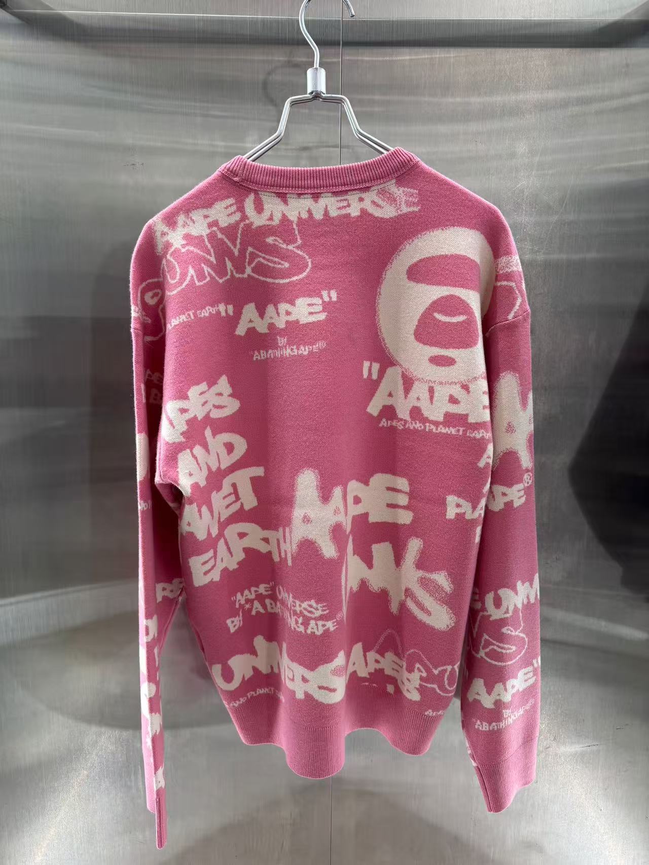 香港代購 專櫃正品 Aape男裝 26春夏 街頭字母塗鴉噴墨效果圓領針織衫D362