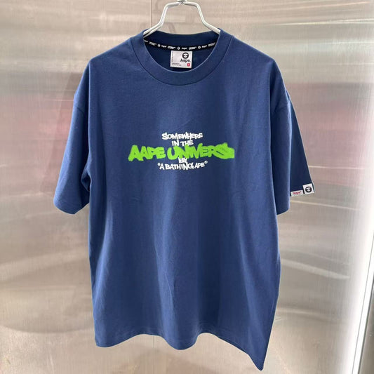 香港直郵 專櫃正品 Aape 26春夏 男 AAPEUNVS 迷彩猿人字母塗鴉潮流印花短袖T恤 1883