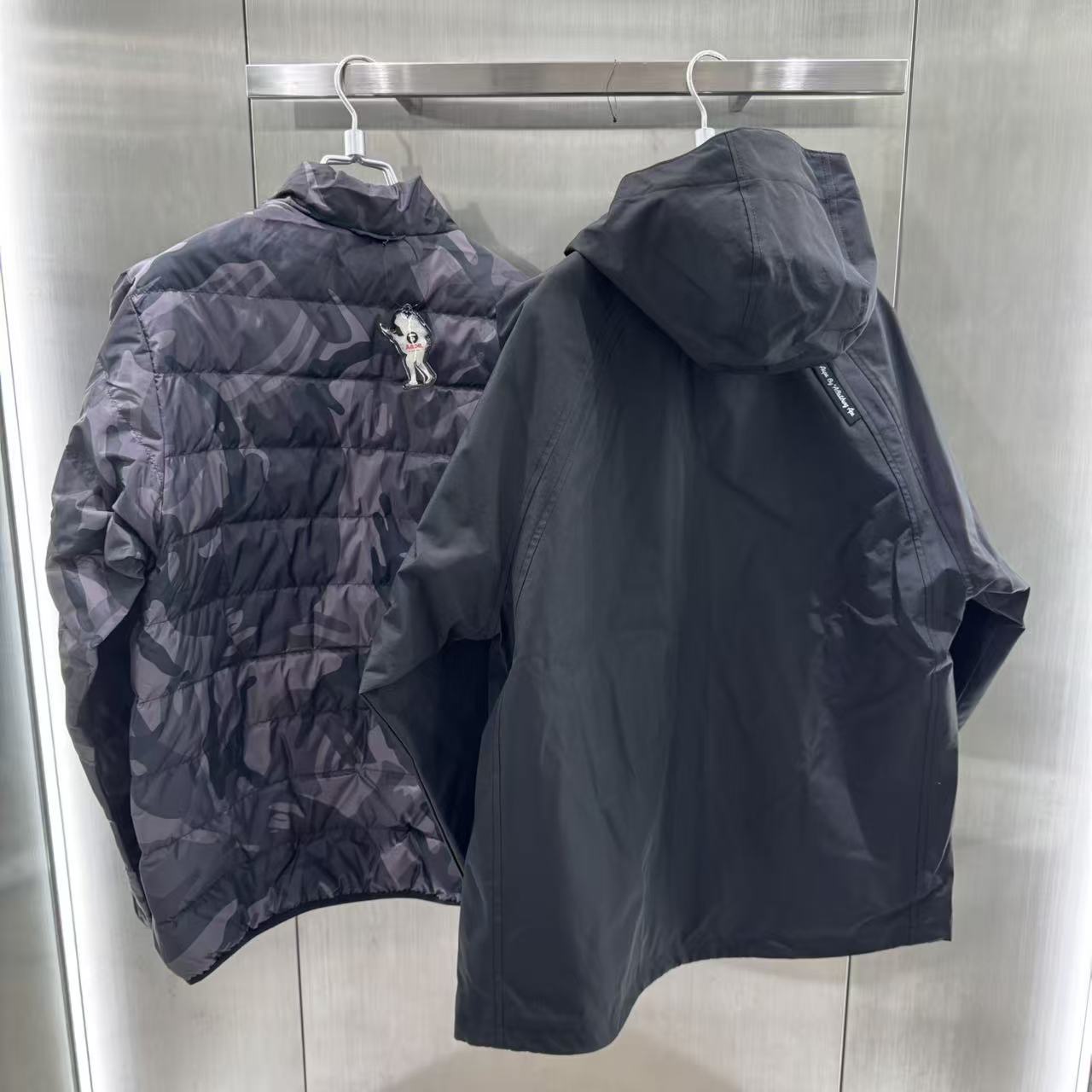 香港直郵 Aape 男裝 25秋冬 可拆卸內膽迷彩潮流羽絨服兩件套7735