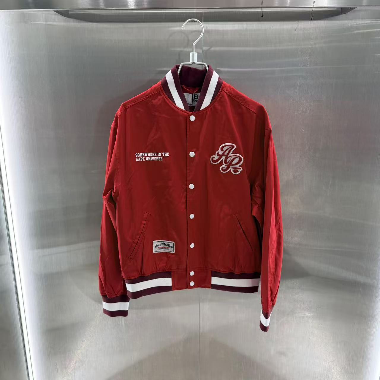 香港直郵 Aape 26春夏 男 字母刺繡美式復古摁扣棒球服外套7781