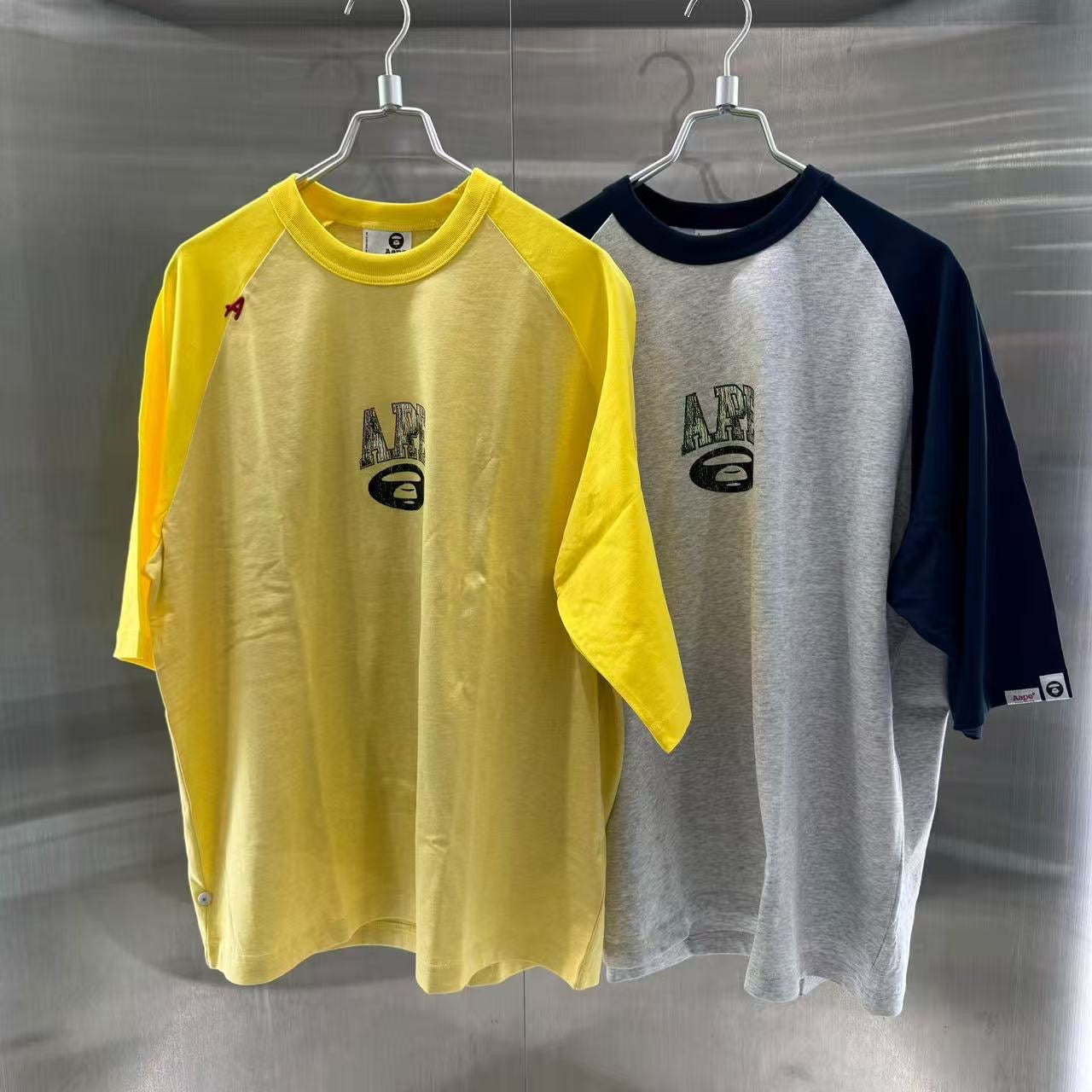 香港直郵 專櫃正品 Aape 26春夏男 字母猿人印花美式復古做舊牛角袖T恤1848