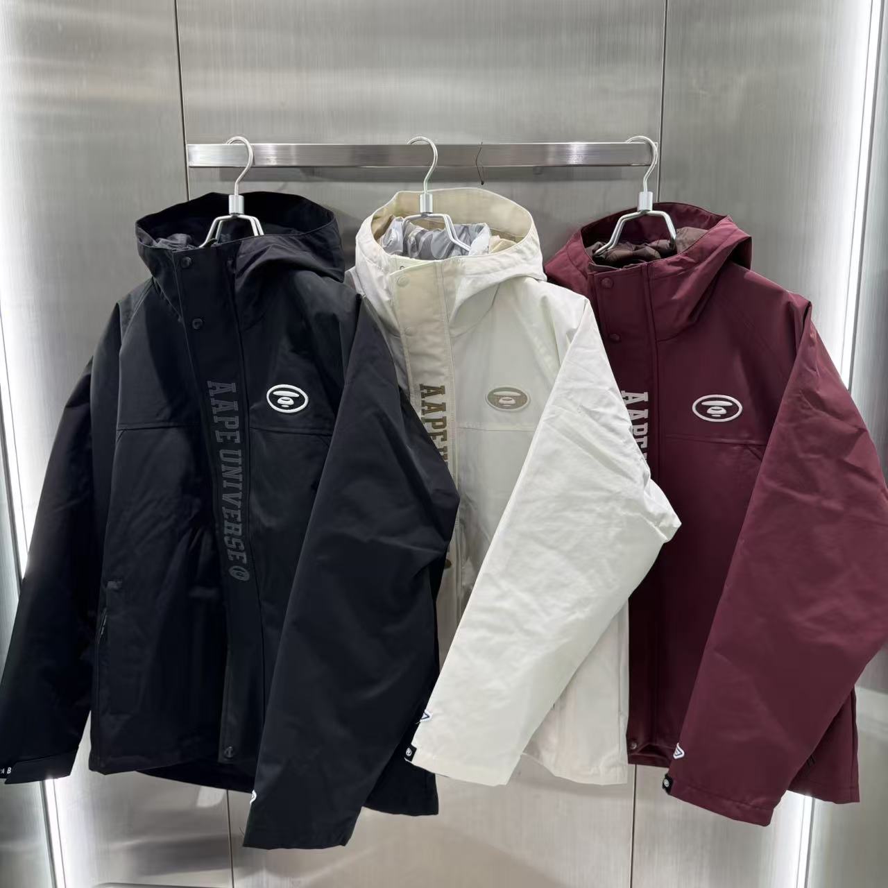 香港直郵 Aape 男裝 25秋冬 可拆卸內膽迷彩潮流羽絨服兩件套7735