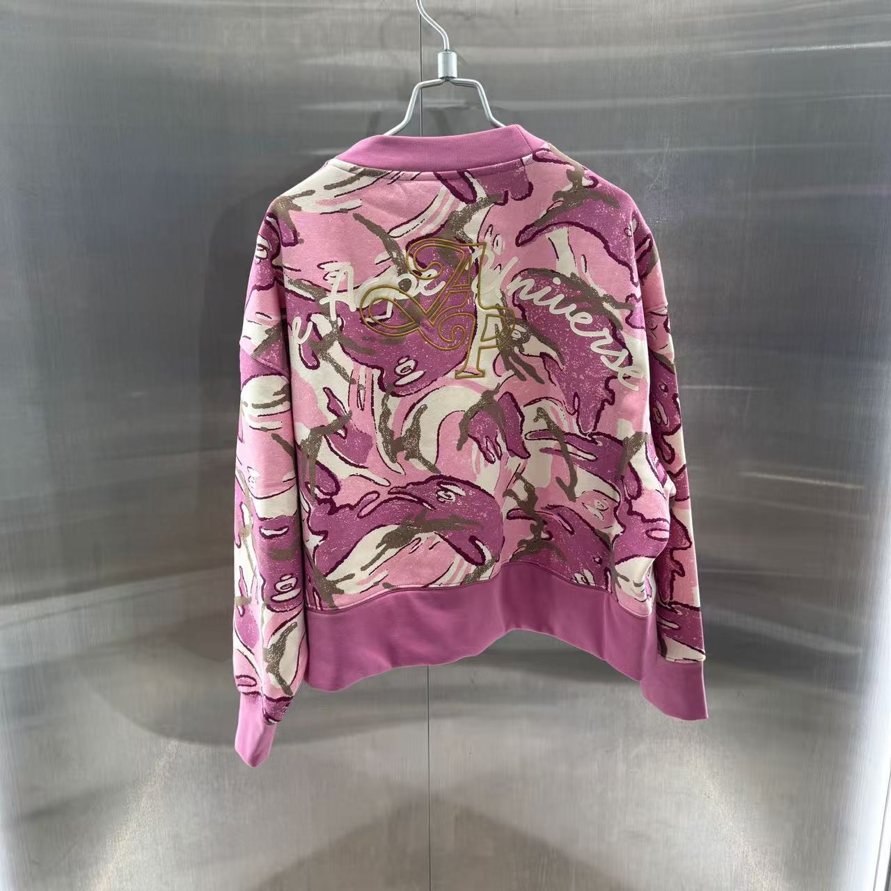 香港直郵 Aape 女裝 25秋冬 猿人刺绣美式校园风薄绒卫衣开衫D334