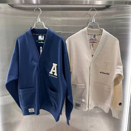 香港直郵 專櫃正品 Aape 26春夏男 A字母刺繡美式復古衛衣開衫外套D350