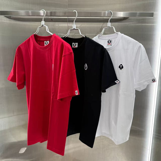 香港直郵 專櫃正品 Aape 男裝 26春夏黑桃型猿人徽章舒適簡約圓領短袖T恤1809
