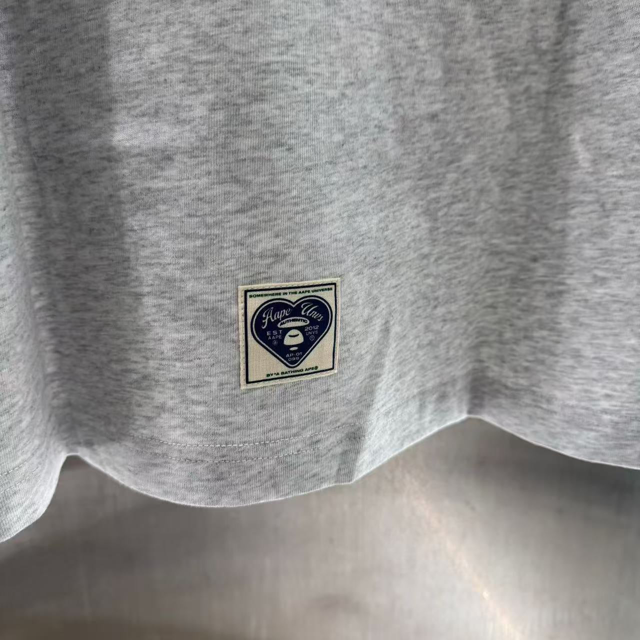 香港直郵 專櫃正品 Aape 26春夏男 字母猿人印花美式復古做舊牛角袖T恤1848