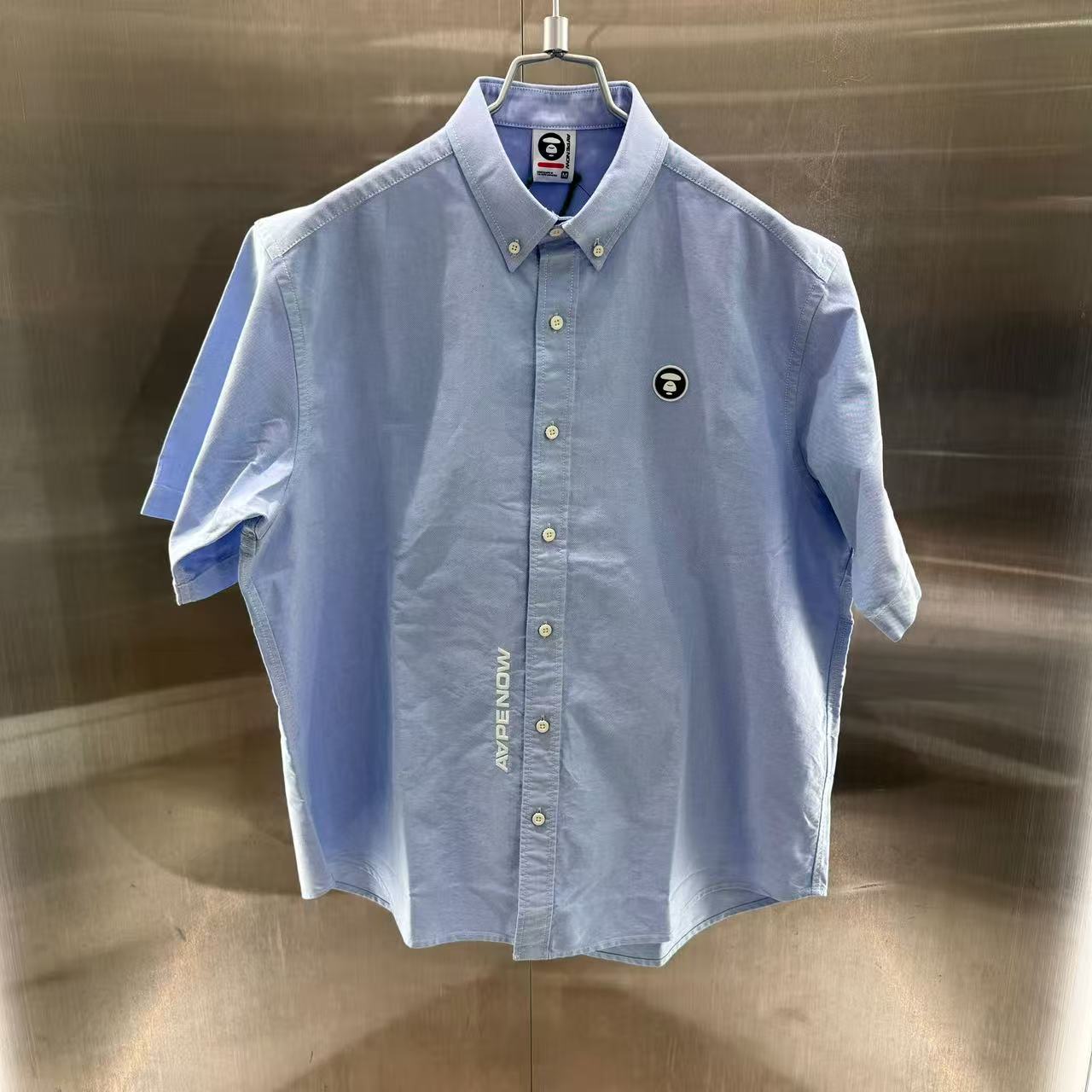 香港代購 專櫃正品 26春夏 Aape 男 AAPENOW 猿人小標徽章簡約舒適休閒純色短袖襯衫8559