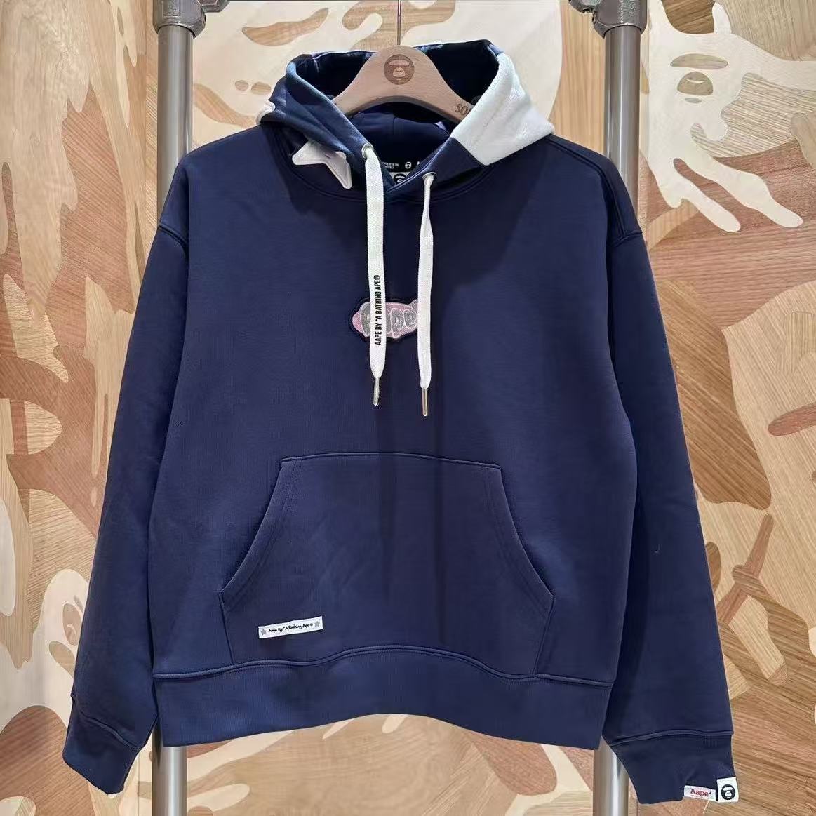 香港直郵 Aape 26秋冬 女 熊兔印花星星猿人甜美連帽加絨衛衣E351