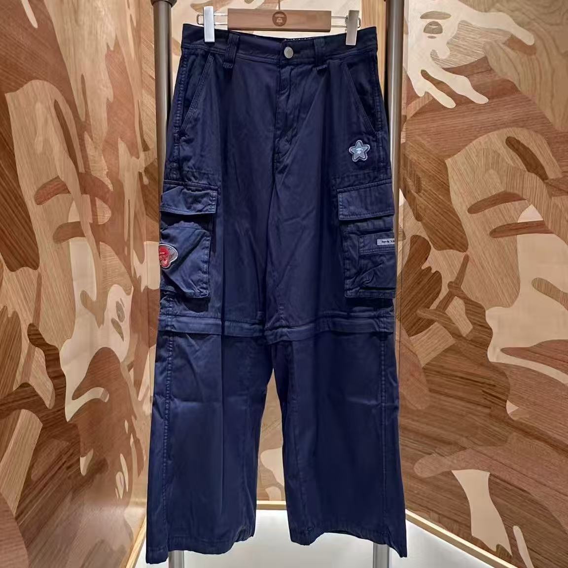 香港直郵 Aape 26秋冬 女 水洗做舊可拆卸兩穿迷彩工裝長短褲D672