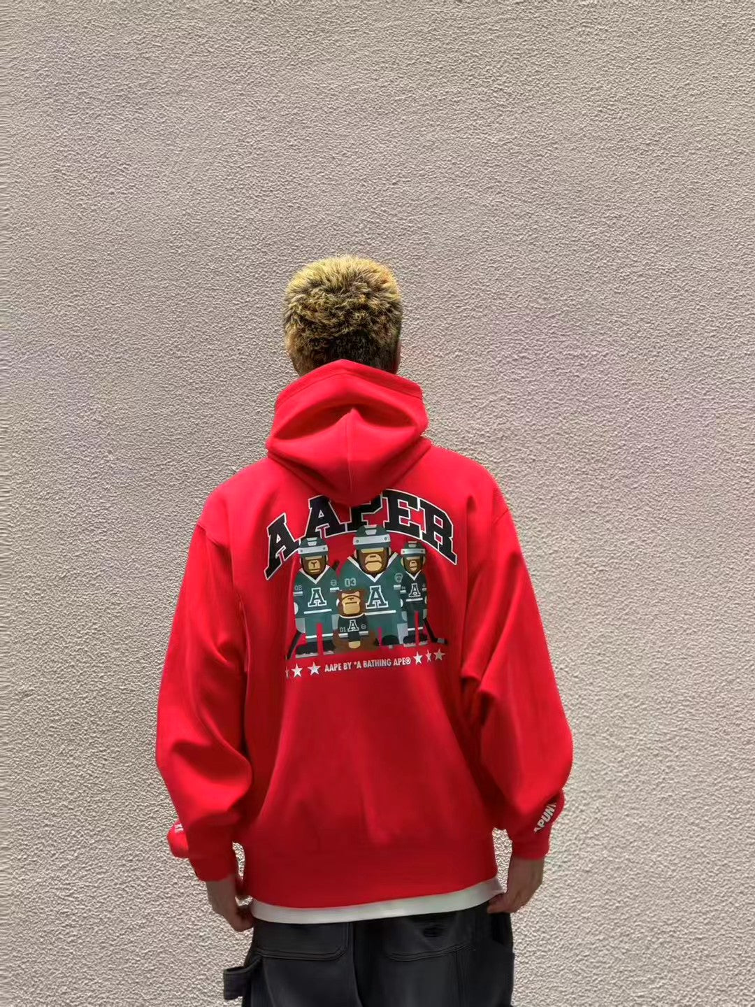 香港直邮 Aape 男装 26秋冬冰球猿人军团棒球服连帽卫衣外套D395 AAPSWMD395XXR